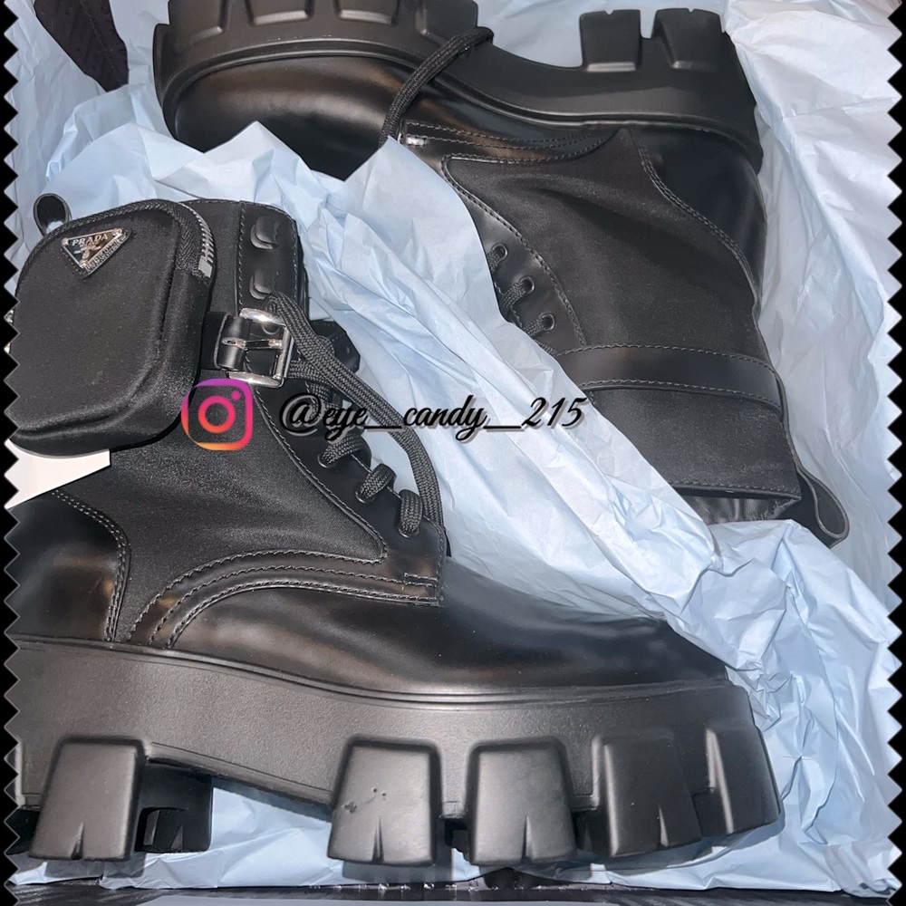 Authentic Prada Lug Sole Combat Boots